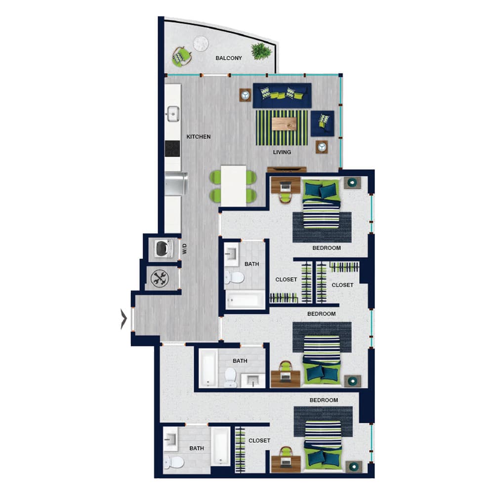 Comfortable 3-Bedroom Apartments for Student Living | The Mix